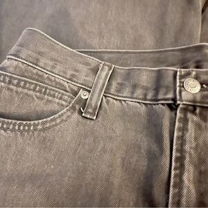 GAP High Rise Barrel Jeans in Washed Black size 32 Tall